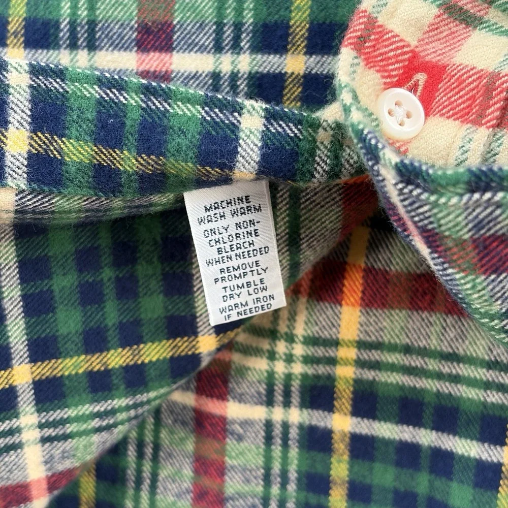 Polo Ralph Lauren Flannel Shirt Mens Large Multicolor‎ Plaid Cotton Lumberjack